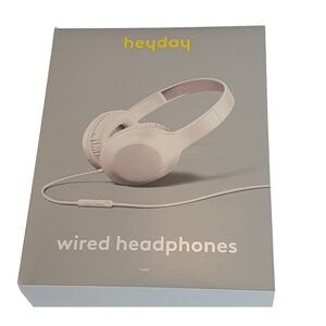 Heyday Wired Over-Ear Headphones with Microphone White 3.5mm Aux Plug‎ New